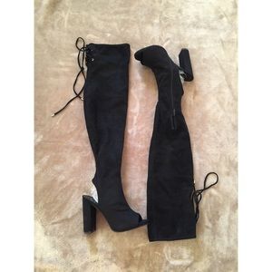 Black thigh- high boots